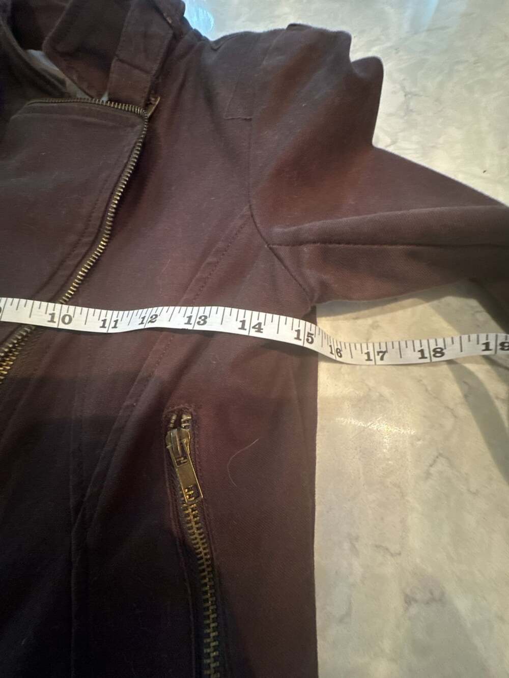 Double Zero Brown Asymmetrical Biker Jacket Size S - Picture 6 of 8